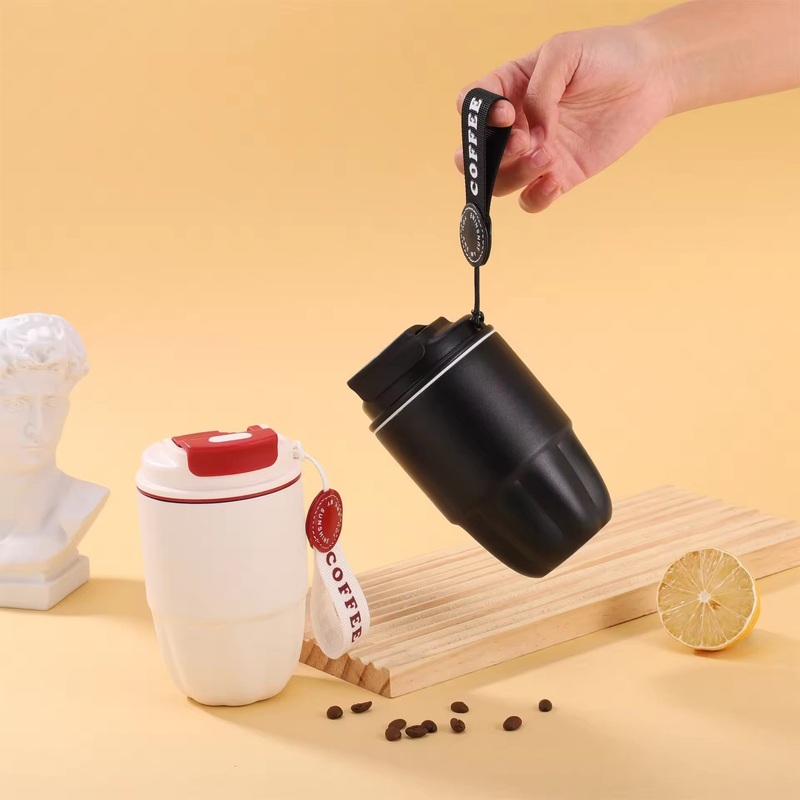320ml High Appearance Level Cute 304 Stainless Steel Mini Coffee Cup with Rope Double Drink Tumbler Cup Car Accompanying Cup – Personalized Tumbler and Bottle Tumbler price