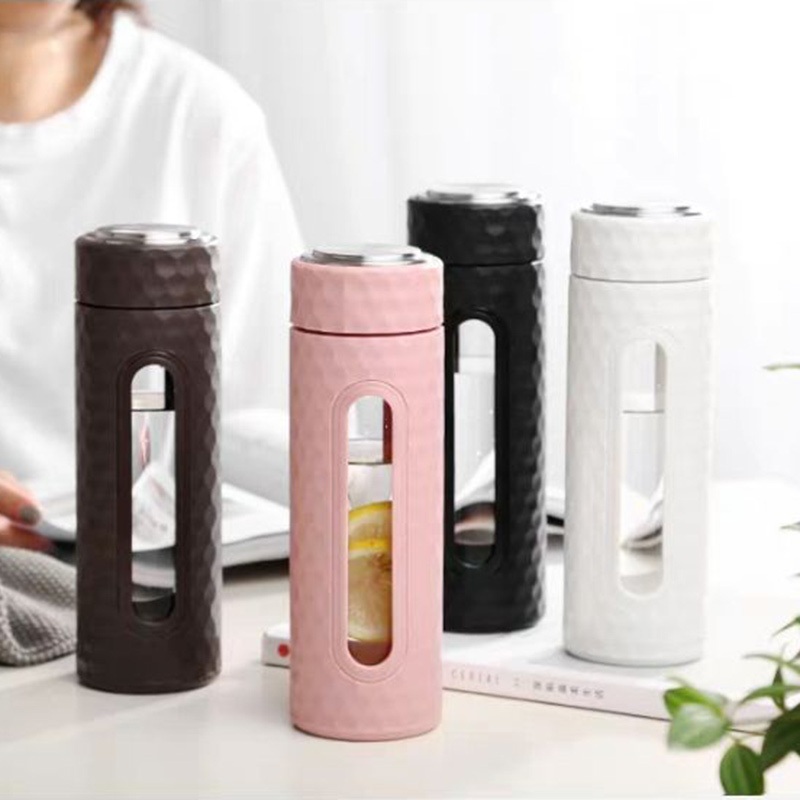 480ml Portable Water Bottle with Carry Loop Glass Drinking Cup with Filiter Bottle with Lid Leakproof Filtered Juice Bottle – Glass Water Bottles and Filtered Water Bottle price