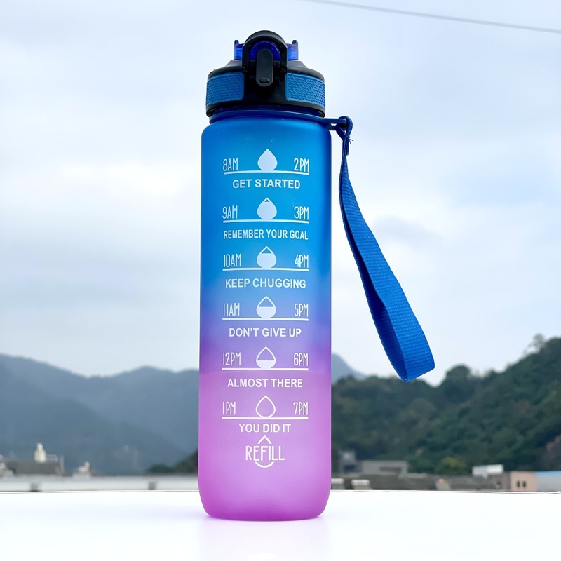 Hot Travel Indoor Outdoor Portable Plastic Water Bottles Multicolor Sports Cup Water Bottle with Graduated Straws – Water Bottle and Sports Bottle price