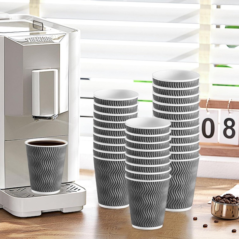 4oz 7oz Disposable Double Wall Thickened Kraft Paper Cup Coffee Ripple – Ripple Wall Paper Cup and Custom Logo Printing Cup price