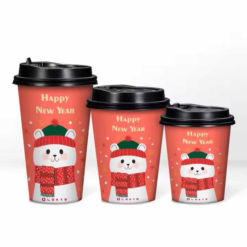 8oz 12oz High Quality Horizontal Wave Paper Cups Custom Logo – Coffee Cup and Disposable Hot Drinking Paper Cup price