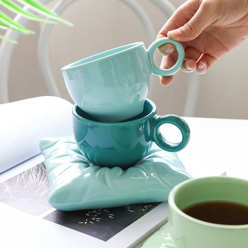 Adorable Design Electroplated Ceramic Coffee Mug with Plate – Ceramic Cup and Ceramic Mug price
