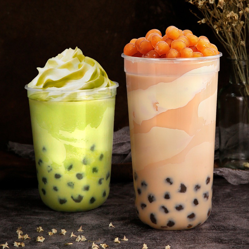 Custom Clear Disposable Plastic PP U Shape Boba Bubble Milk Tea Cup with Lids – Disposable Tableware and Tableware price