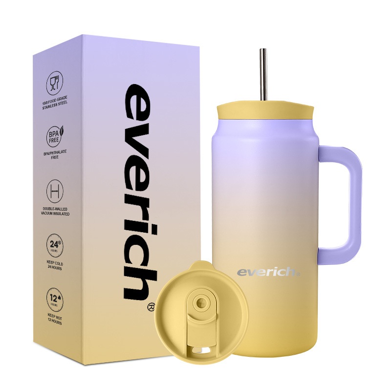 Everich Large Capacity Stainless Steel Insulated Tumbler Cups with Handle and Straw 64oz – Tumbler with Straw and Stainless Steel Tumblers price