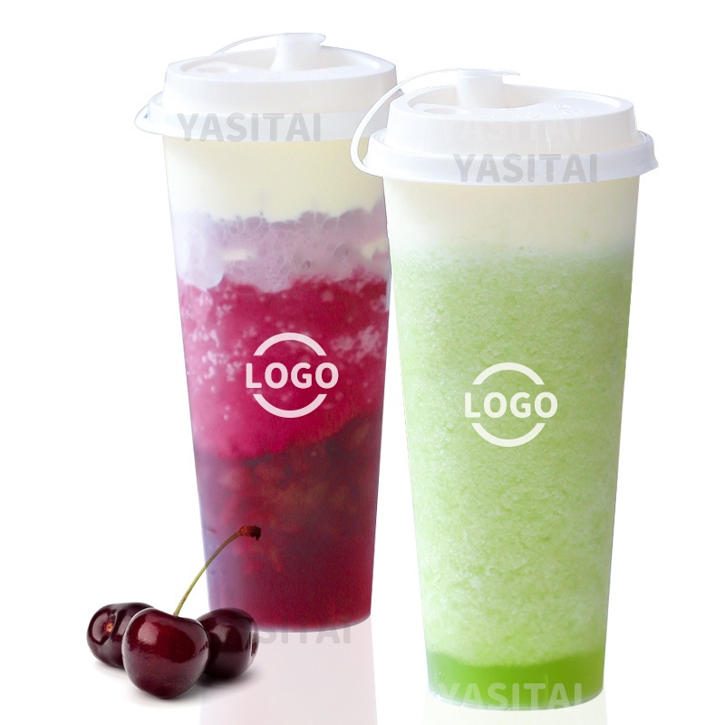 Plastic Cup with Lid and Straw Cups Disposable Milkshake Disposable Glass – PP Injection Cup with Lid and Bubble Tea PP Injection Cup price