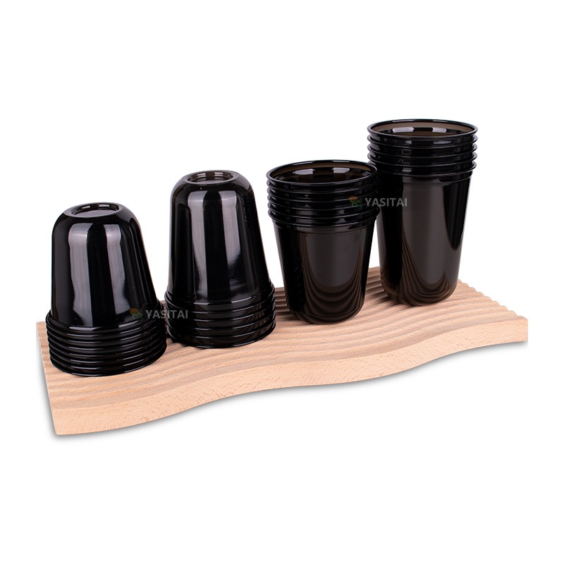Yst Hot Popular Mini Black U Shape Thicker Bottom 300 360 400ml Bubble Tea Cups for Christmas – Plastic Cups for Juice and Plastic Cups for Beer price
