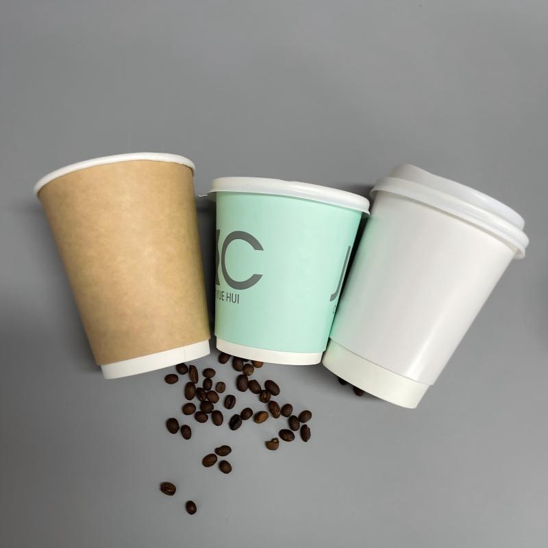 12oz 16oz Hot Tea Coffee Paper Cup with Plastic Lid – Double Wall Paper Cup and Hot Coffee Paper Cup price