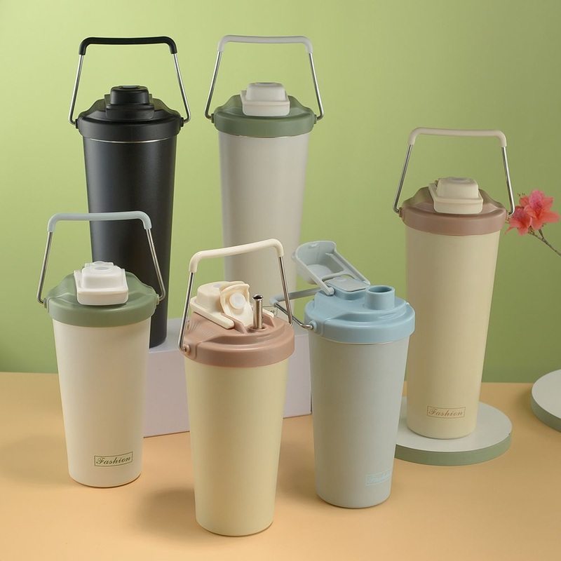 304 Stainless Steel Coffee Cup with Wire Handle, Insulated Cup with Straw, Double Drinking Water Cup, Insulated and Cold-Resistant Cup – Bottle and Water Bottle price