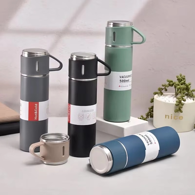 500ml Stainless Steel Vacuum Flask Gift Set Office Business Style Thermos Bottle Outdoor Hot Water Thermal Insulation Couple Cup – Thermal Mug and Business Gift Cup price