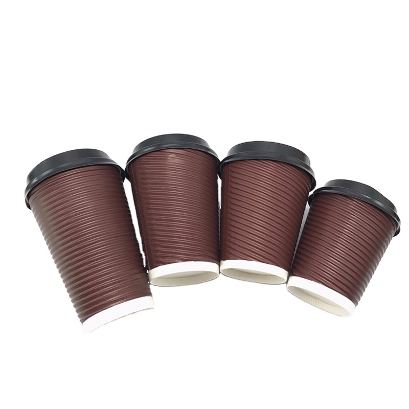 8oz 12oz 16oz Paper Cups Printed Ripple Wall Coffee Cups – Disposable Cups and Paper Coffee Cups price