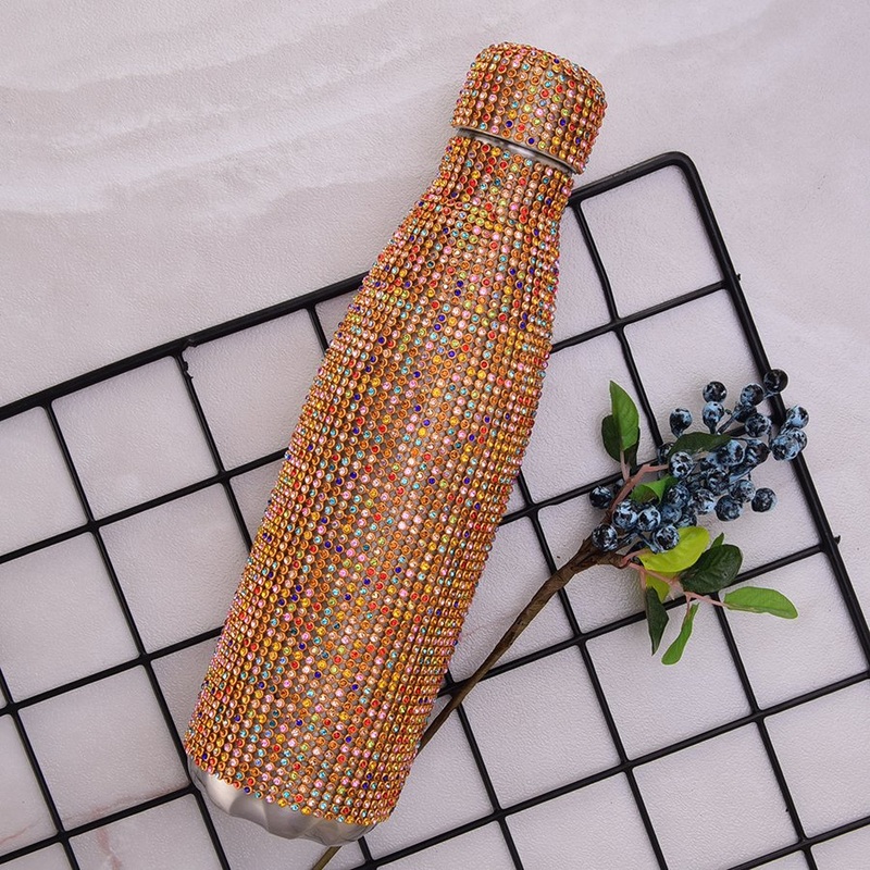 Custom 17oz Rhinestone Bling Insulated Stainless Steel Metal Water Bottle with Lid – Metal Water Bottle and Stainless Steel Bottle price