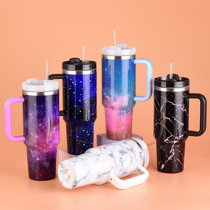 Custom 40oz 1200ml Double Wall Stainless Steel Vacuum Handle Tumbler Reusable Travel Car Cups Mug – Travel Car Mug and Reusable Car Cups price