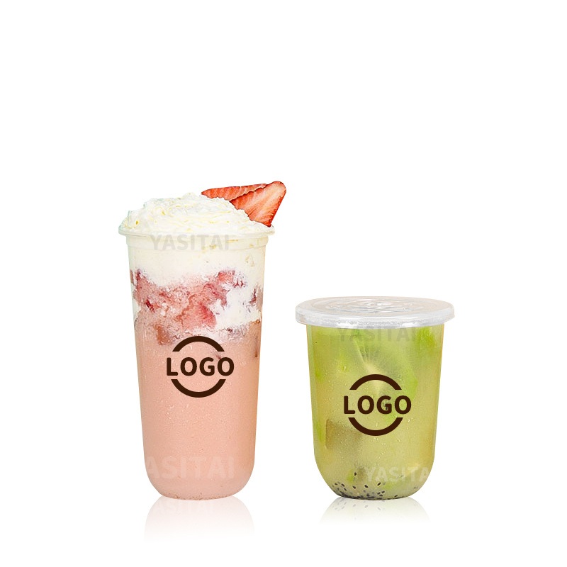 Custom Printed Disposable Clear 12oz 16oz 22oz PP Cup U Shape Fruit Milk Boba Bubble Tea Plastic Cup – Disposable Cup and Plastic Cup price