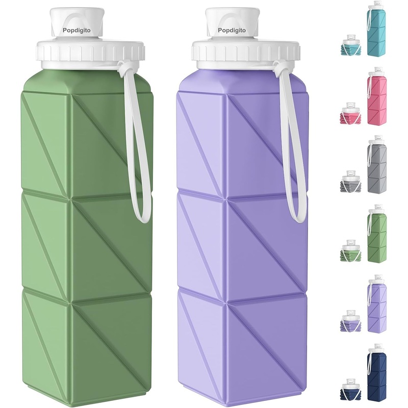 Ds-8858 2pack 2024 New Collapsible Water Bottles Silicone Foldable Portable Water Bottle 610ml Amazon Hotsale Water Colorful Sport Drinking 304 Stainless Steel – 2024 New Folding Water Bottles and Amazon Hotsale Fodable Water Bottles price