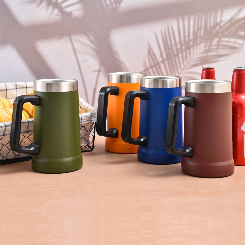 Eco Friendly Products 24oz Insulated Stainless Steel Travel Beverage Tumbler Coffee Thermal Cup Water Bottle Mug with PP Handle – Cup and Mug price