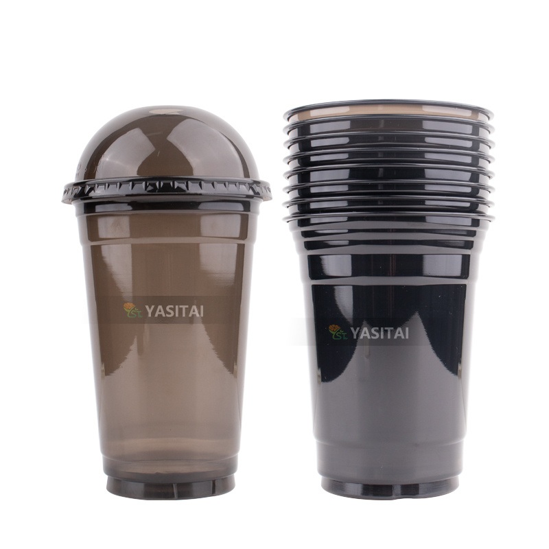 1black 16oz Custom Printed Cup with Dome Lid Plastic Cup – Plastic Cups for Juice and Plastic Cups for Beer price