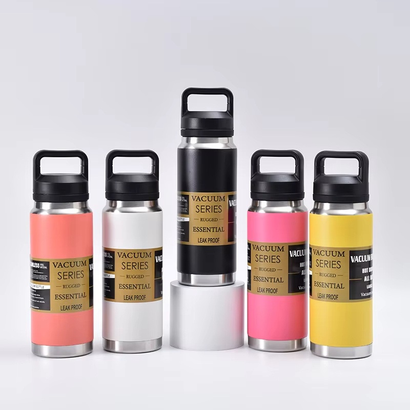 2025 New 20oz 28oz 36oz Two Lid Double Wall Stainless Steel Vacuum Insulated Water Bottle Travel Tumbler with Handle – Water Bottle and Insulated Water Bottle price