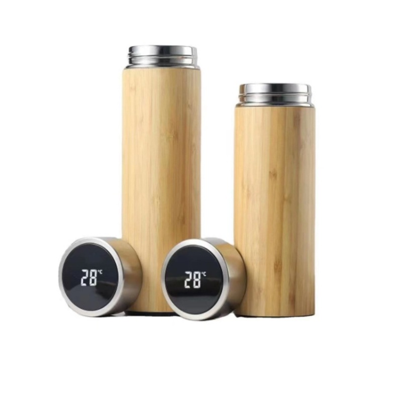 500ml Custom Acceptable Bamboo Flask Thermoses Cup Bamboo Water Bottle with Stainless Steel New Bamboo Mug – Double-Paned Glass Mug and Travel Mug price