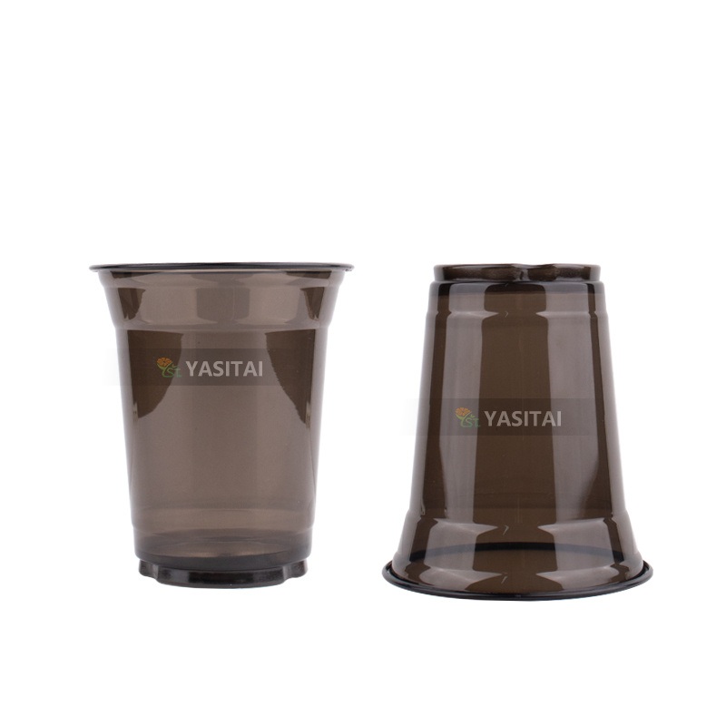 98 mm Black Pet Ice Coffee Cup Printed Logo Disposable Cold Drink Plastic Cups with Lids – Plastic Cups for Juice and Plastic Cups for Beer price