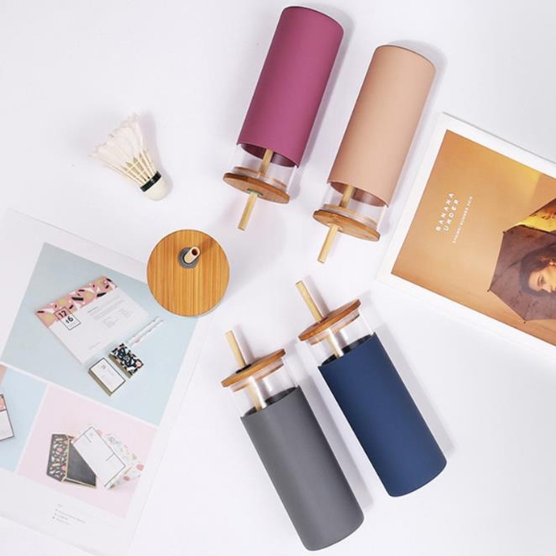 Cheap Price Custom Logo Glass Water Bottle with Bamboo Lid and Straw Travel Borosilicate Glass Water Bottles for Sport – Bottle and Glass Botlle price
