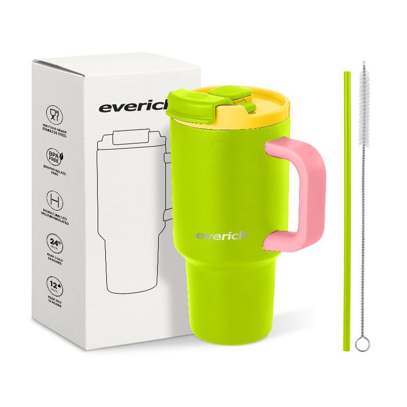 Cupholder Friendly with Straw and Handle Stainless Steel Vacuum Insulated Tumbler – Stainless Steel Tumbler and Vacuum Tunbler price