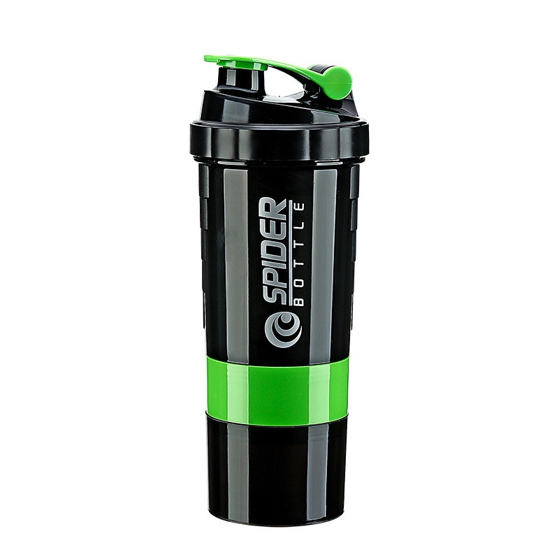 Custom 500ml Shaker Protein Bottle Powder Cup Water Bottle Plastic Mixing Cup Body-Building Exercise Cups with 3 Compartments – Custom 500ml Shaker and Protein Shaker Bottle price