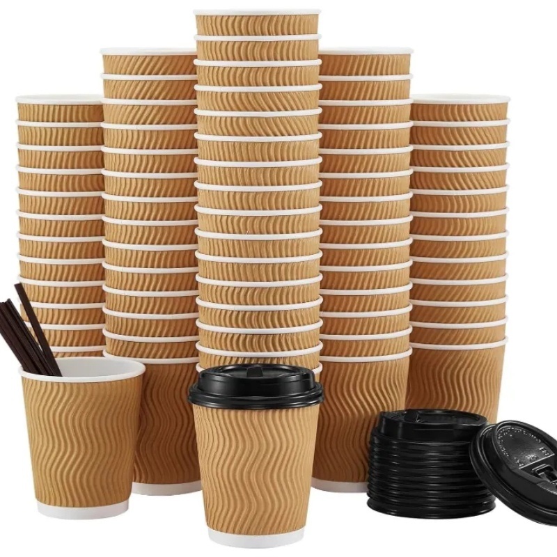 Low Price Wholesales Easy to Take out Paper Cup Ripple Wall Hot Coffee 12 Oz Disposable Paper Cup – Corrugated Paper Glass and Ripple Wall Paper Mug price