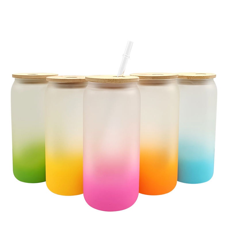 16oz Sublimation Blanks Gradient Color Glass Frosted Gradient Tumblers Water Bottle – 16oz Sublimation Water Bottle and 16oz Sublimation Blank Tumblers price