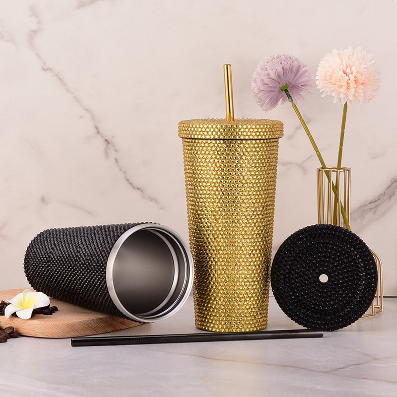 17 Oz Luxury Bling Diamond Rhinestone Tumbler Bling Straw Cups Vacuum Insulated Water Bottle with Lid and Straw for Gifts – Vacuum Insulated Water Bottle and Bling Straw Cups price