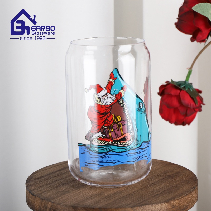 20oz Big Capacity Personalized Print Borosilicate Glass Soda Can Cup Hot Drink – Glass Cup and Borosilicate Glass Cup price