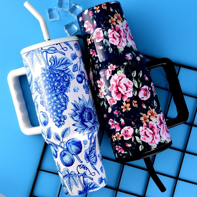 30 Oz 40 Oz SUS304 Stainless Steel Vacuum Flask Coffee Mug Car Holder Travel Double Wall Insulated Tumbler with Handle – Insulated Tumbler and Double Wall Tumbler price