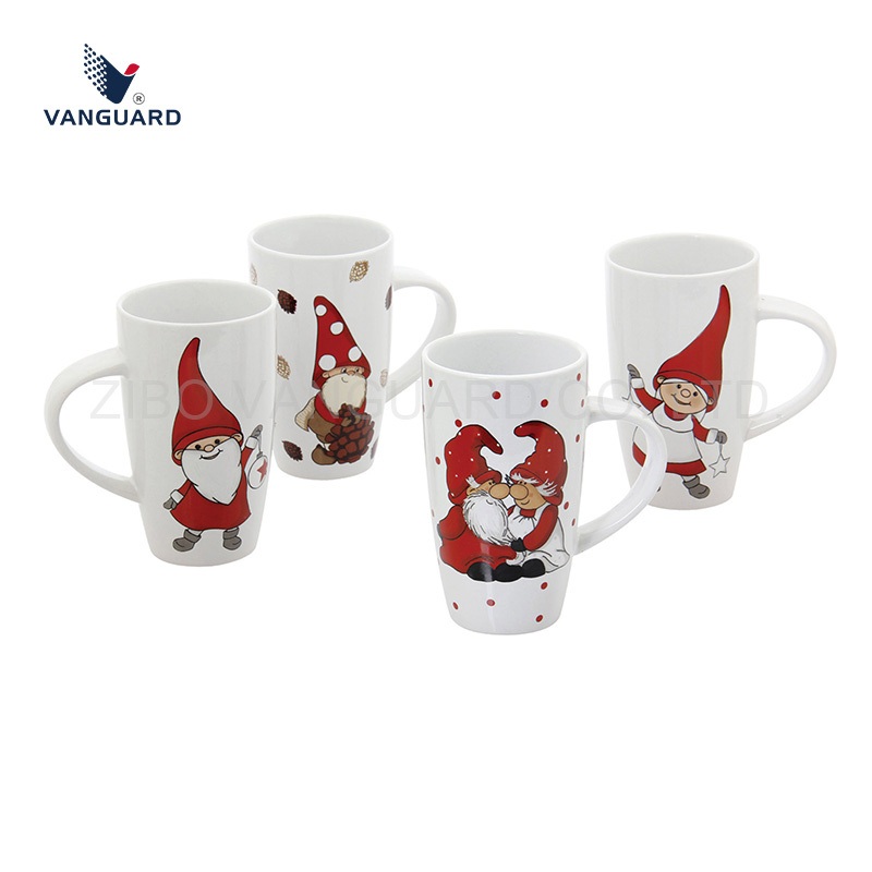 Christmas Coffee Mug V Shape Cartoon Santa Claus Design Ceramic Mug for Gift – Ceramic Mug and V Shape Mug price