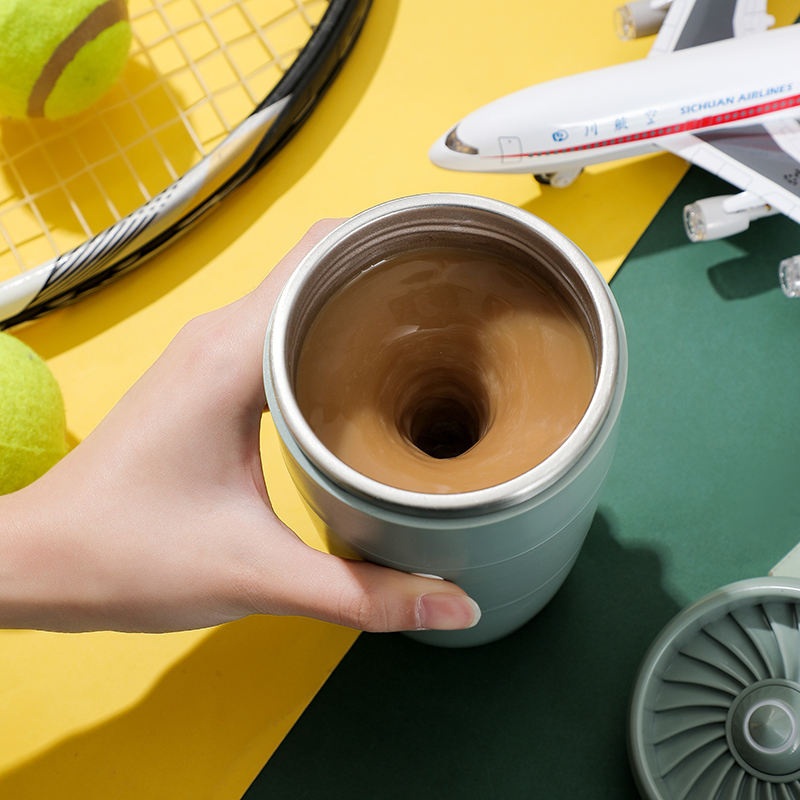 Company Business Gift Airplane Shape Spinning Home Office Travel Mixer Cup Electric Stainless Steel Automatic Self Mixing Stirring Coffee Mug – Engine Shaped Suction Cup and Airplane Shape Mug price