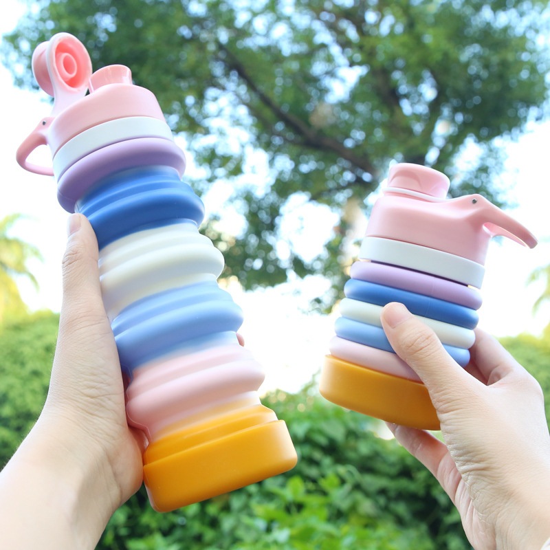 Custom Multiple Color 750ml 500ml Portable Leakproof Collapsible Food Grade Silicone Water Bottle for Outdoor – Sport Water Bottle and Drinking Bottle price