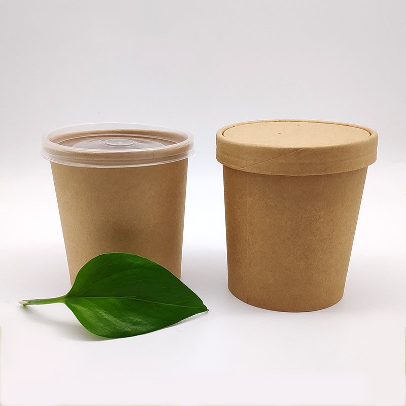 Disposable Takeaway Food Container Kraft Paper Noodle Bowls Soup Noodle Salad Cup – Soup Cup and Noodle Cup price