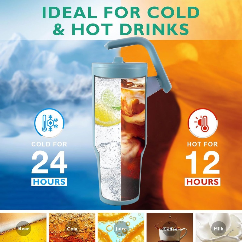 Ds-8830 2025 Amazon Cross Border Hot Sale 304 Stainless Steel Insulated Mug Car Mug Swivel Handle Folding Straw Cups – 2025 New Water Bottle Hotsale – 2025 New Water Bottle and Hotsale Water Bottle price