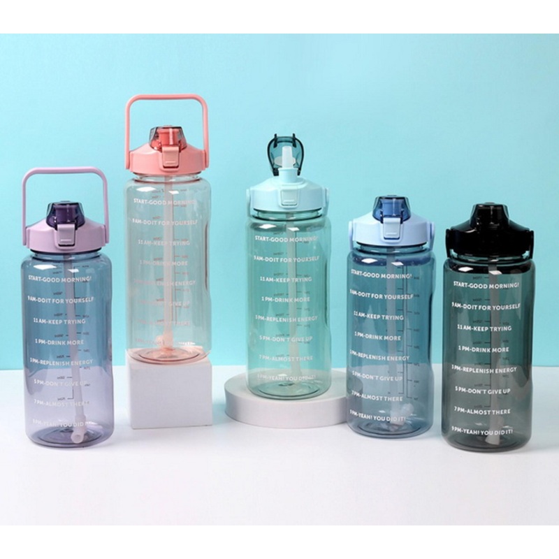 Reusable Drinking Plastic 2L Large Capacity Gallon Sport Water Bottle with Straw – Water Bottle and 2000ml Water Bottle price