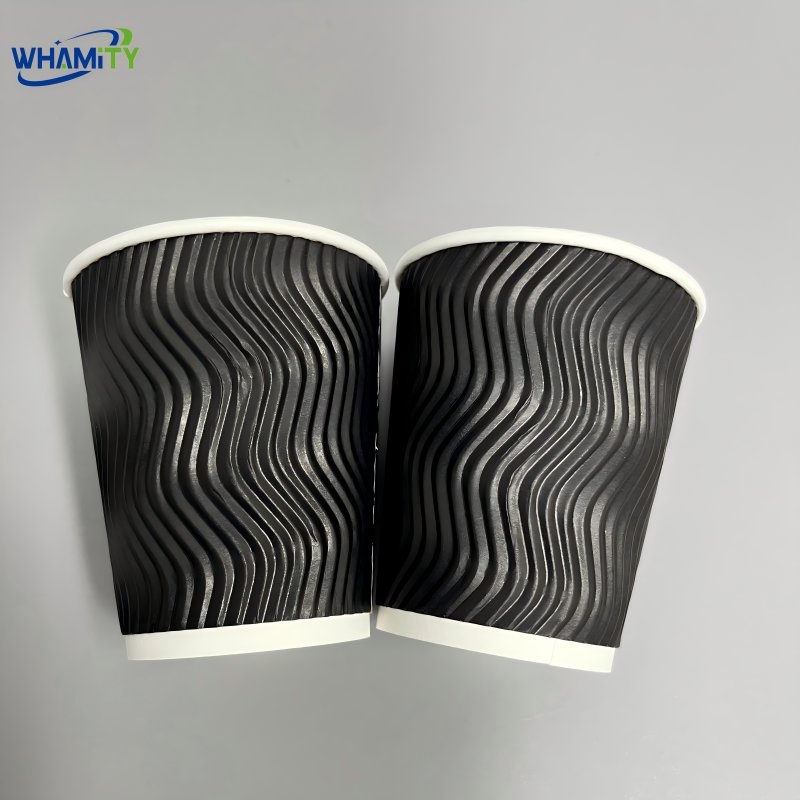 12oz 16oz Double Ripple Wall Hot Sell Disposable Coffee Paper Cups with Lids – Coffee Paper Cups with Lids and Ripple Wall Paper Cup price