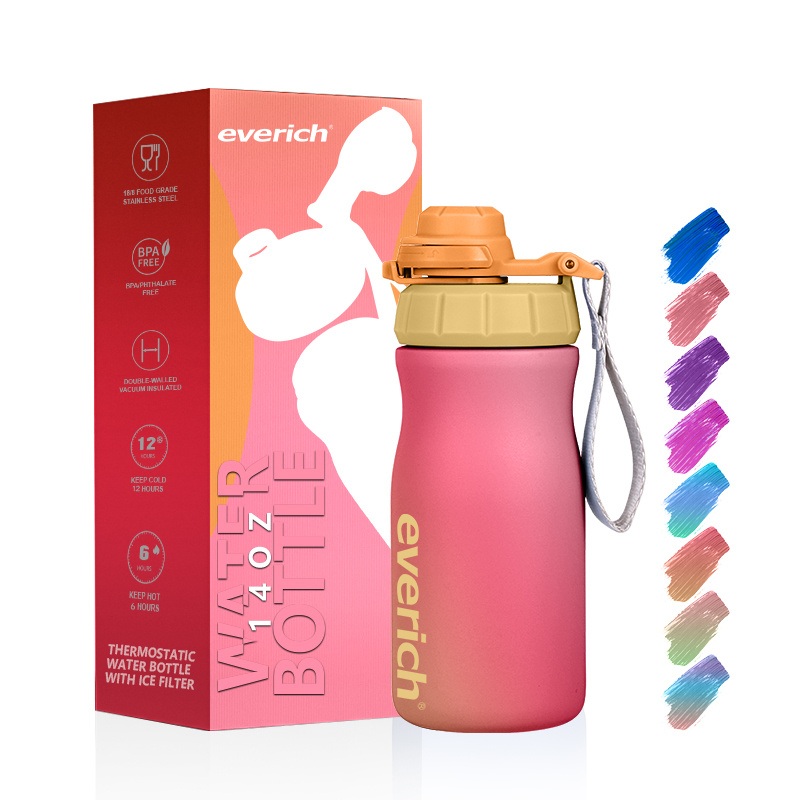 14 Oz Kids School ODM New Stainless Steel Double Vacuum Insulated Water Bottle Portable Cute Water Bottle with Locking Lid – Kids Water Bottle and Children Drinking Bottle price