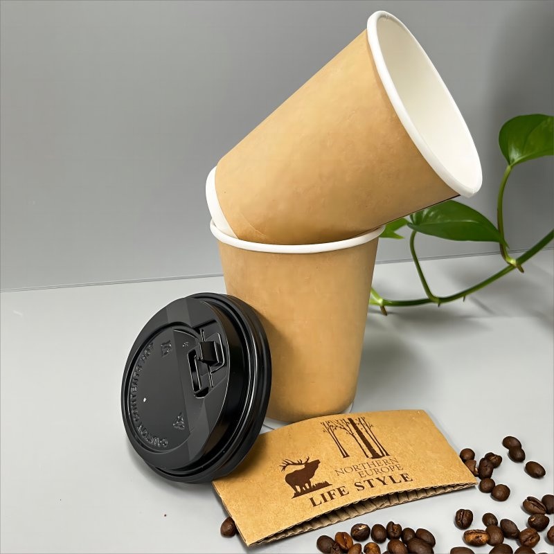 8oz 12oz 16oz 20oz Hot Coffee Disposable Paper Cups with Lid – Double Wall Paper Cup and Hot Coffee Paper Cup price