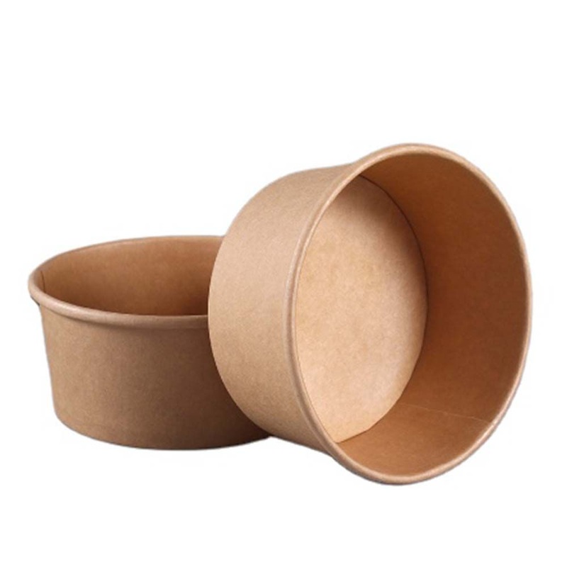 Biodegrade with Lid Custom Logo Lids Take Away Kraft Paper Salad Cup – Take Away Cup and Cup with Lids price