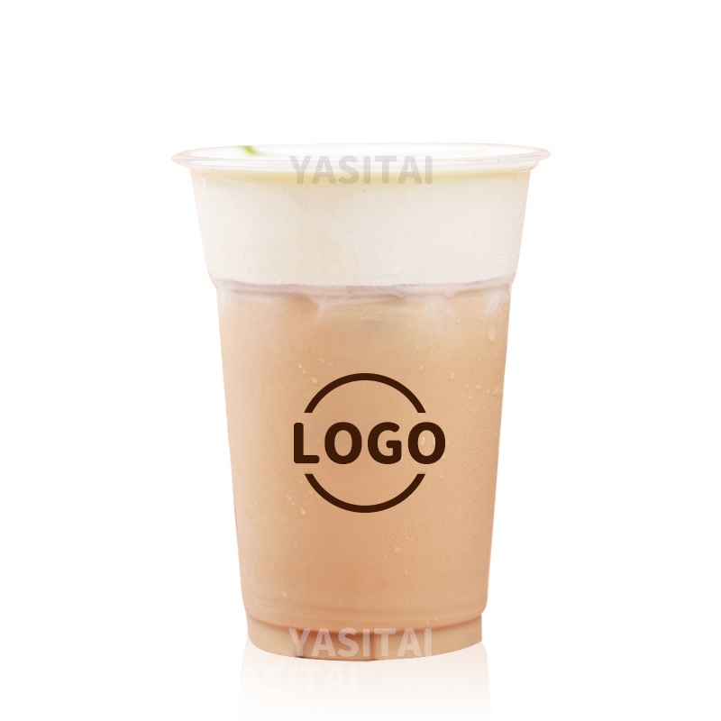 Disposable Custom Logo Printed Boba Bubble Tea Dessert Smoothie Coffee Plastic Cup with Lids – Plastic Cups for Juice and Plastic Cups for Beer price