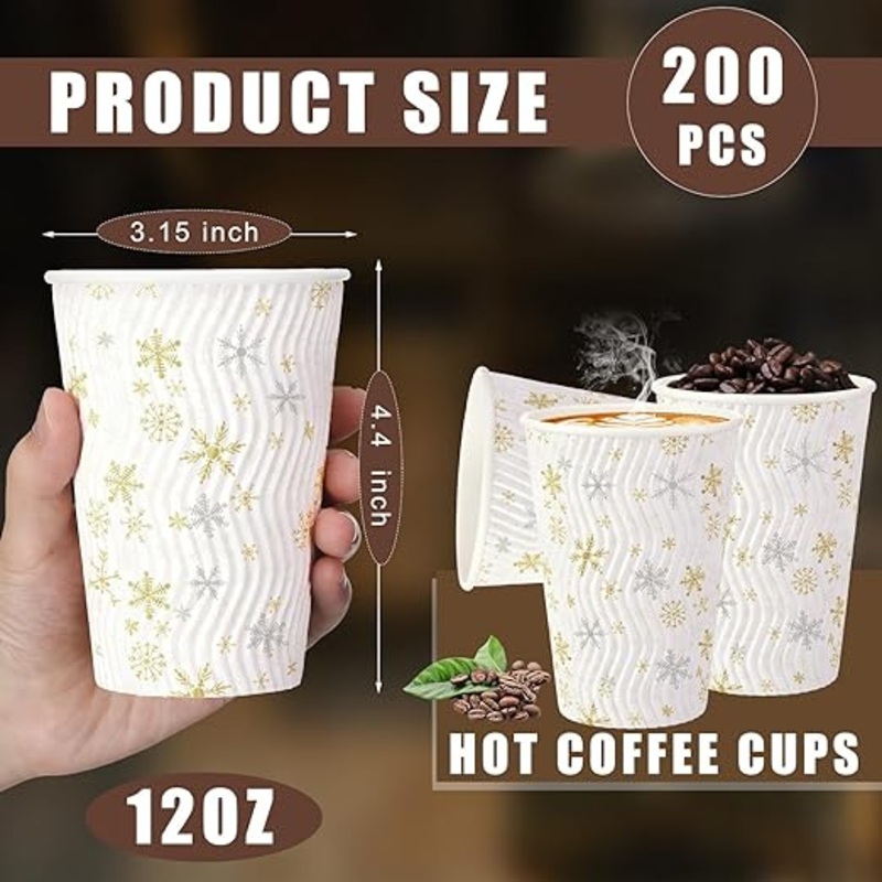 Insulation Disposable 8oz Ripple Wall Paper Cup Hot Drinking Paper Cup with Lids – Paper Cup and Food Container price