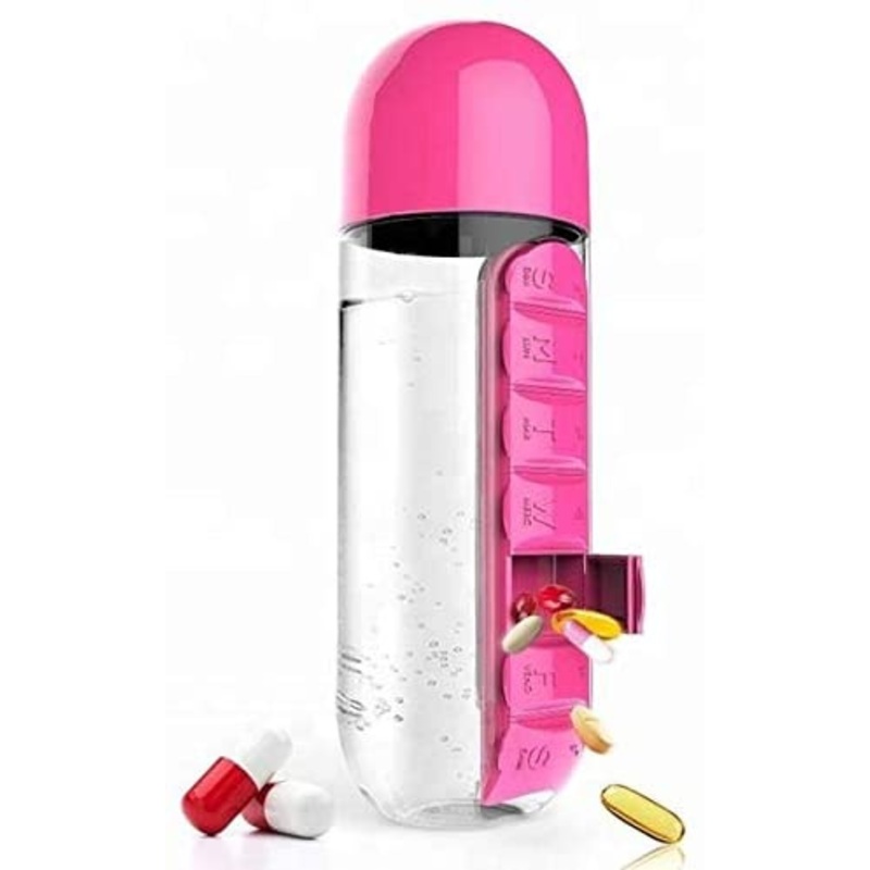 Multi-Function Custom Tritan Drinking Water Bottle with Pill Box 7 Days – Water Bottle and Tritan Water Bottle price