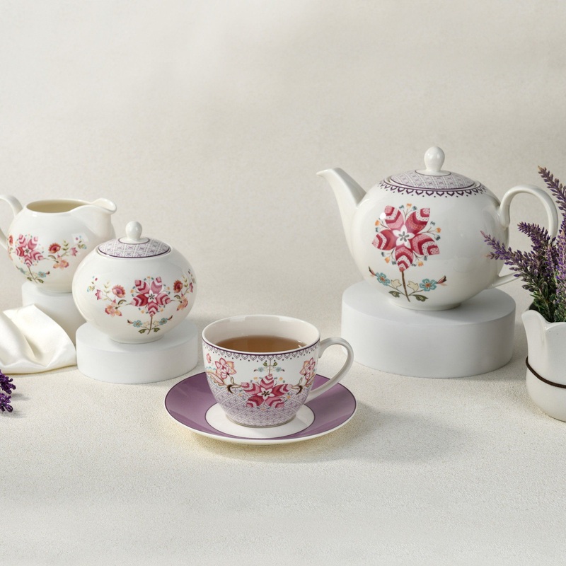 Porcelain Floral Teapot Coffee Cup & Saucer Sugar Pot Ceramic Tea Set – Tea Set and Ceramic Tea Set price