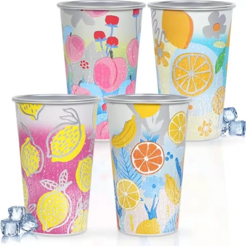 Unbreakable 15oz Stackable Color Changing Aluminum Cups Stacking Beer Pint Cup Metal Drinking Cups for Home Party Camping Outdoor – Aluminum Cup and Beer Cup price