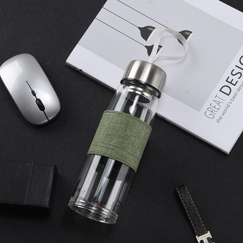 Unbreakable Clear Borosilicate Glass Water Bottle with Tea Infuser Steel Lid Tea Bottle 500ml Glass Container Water – Sport Water Bottle and Drinking Bottle price