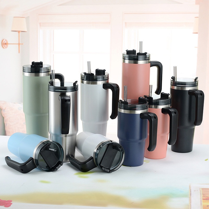 Wholesale Cusotm 40oz Stainless Steel Vacuum Insulated Tumbler Coffee Cup with Handle – Stainless Steel Tumbler and Tumbler with Straw price