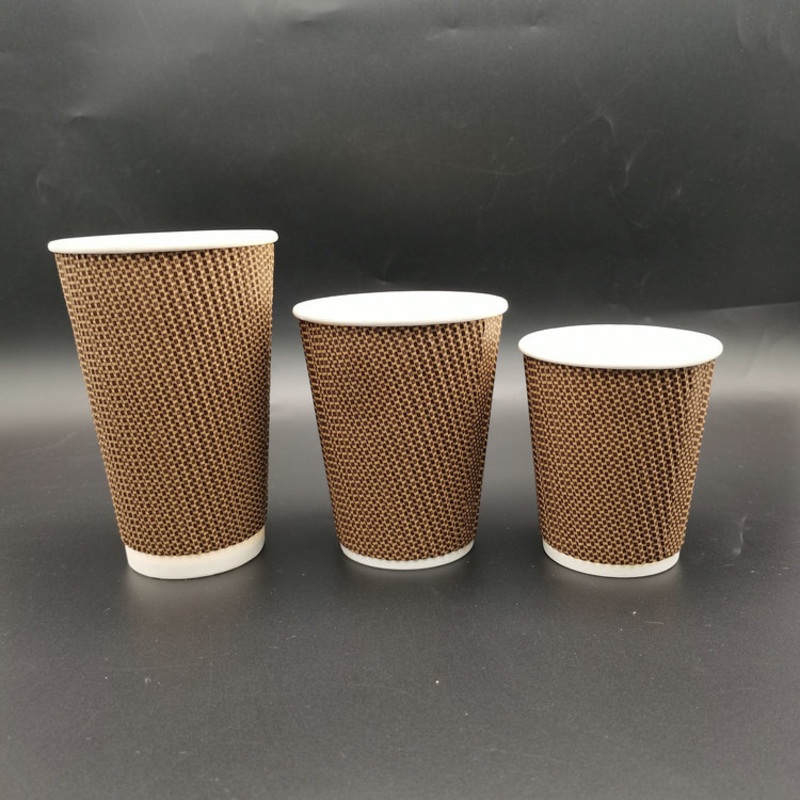 12oz Custom Logo Printed Disposable Coffee Paper Cup – Hot Coffee Drinking Cup and Ripple Wall Paper Cups price