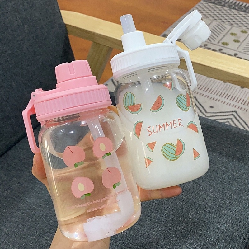 450ml Direct Drinking Kids Sports Water Bottle Glass Leak Proof Cute Printed Portable Water Bottle with Handle for School Drinking – Glass Water Bottles and Glass Water Bottles 15 Oz price